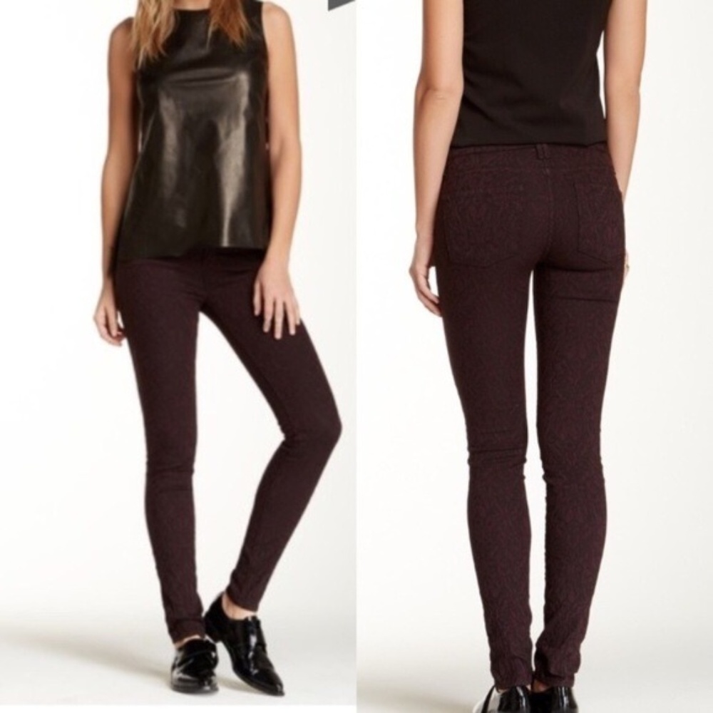 Vince Size 27 Textured Skinny Jeans in Mulberry